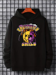Basketball Teddy Bear Smile Print Hoodie Men's Casual Pullover Hooded Sweatshirt