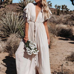Apricot Boho Style Cover Up Dress Women's Swimwear