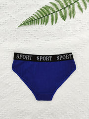 6pcs Letter Tape Sports Briefs Elastic Intimates Panties Women's Lingerie