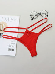 4 Pcs Double Thin Straps Thongs Hollow Out Panties Women's Lingerie
