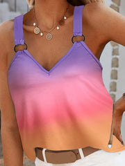 Gradient Sleeveless Loose Cami Top Sexy Summer Stylish Comfy Cami Top