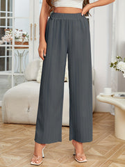 Wide Leg Casual Pants for Women Elastic Waist