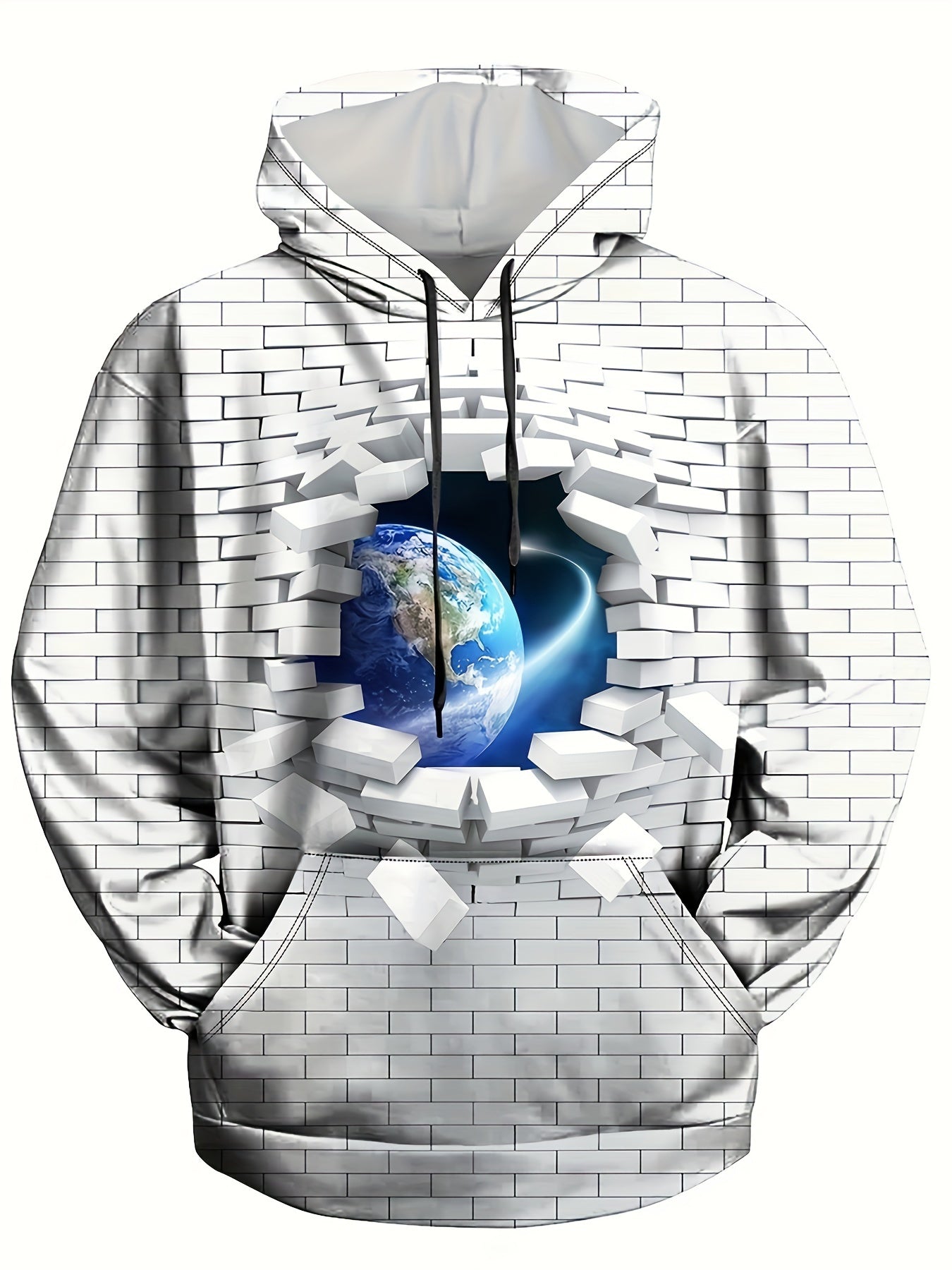 Earth 3D Print Hoodies Men Graphic Hoodie Loose Pullover Autumn Winter