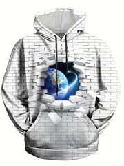 Earth 3D Print Hoodies Men Graphic Hoodie Loose Pullover Autumn Winter