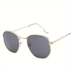 Square Metal Frame Sunglasses Polarized Glasses for Driving