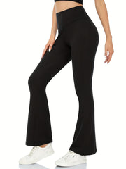 Women's High Waisted Flare Pants Soft Bootcut Tummy Control