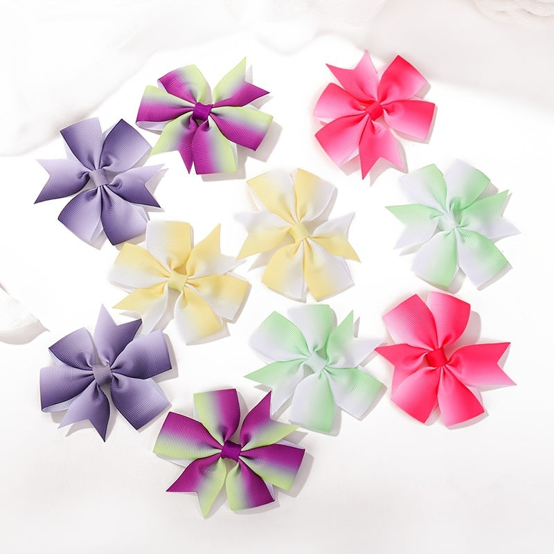 2pcs Plain Bow Hair Clip Ponytail Clip Baby Girls Hair Accessories