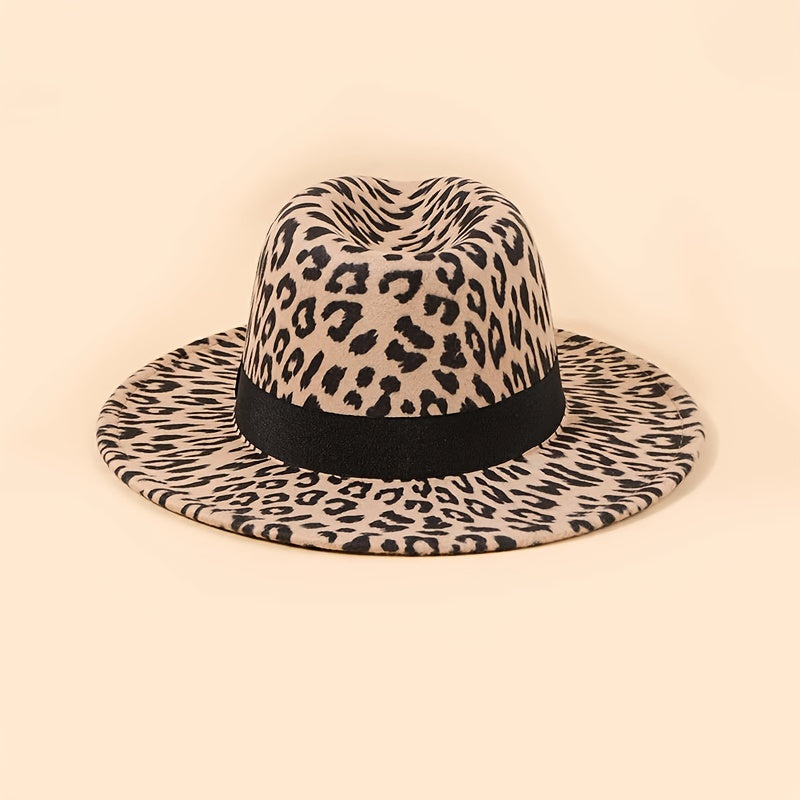 Leopard Print Fedora Hat Cap Hats For Women Men Outdoor Hat