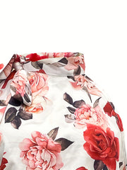 Floral Print Sleeveless Top & Solid Pants Set