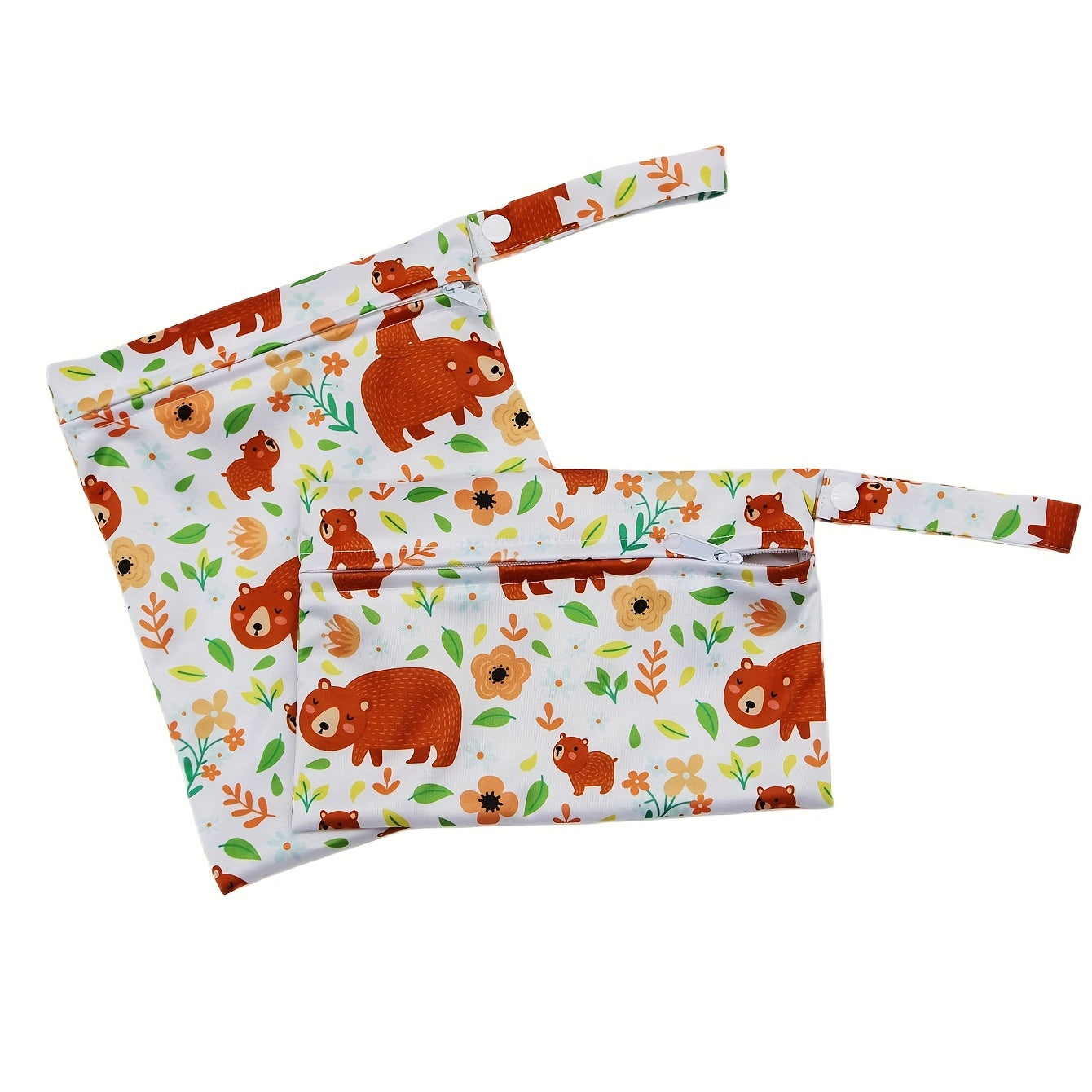 2pcs Bear Print Wet Bags for Organization