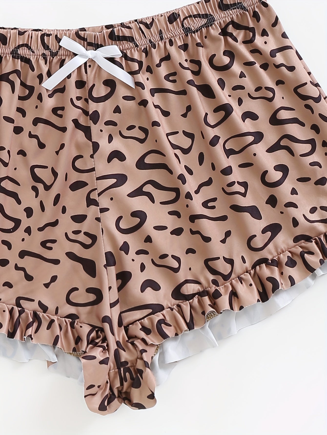 Leopard Print Crop Cami & Shorts Lounge Set