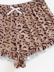 Leopard Print Crop Cami & Shorts Lounge Set