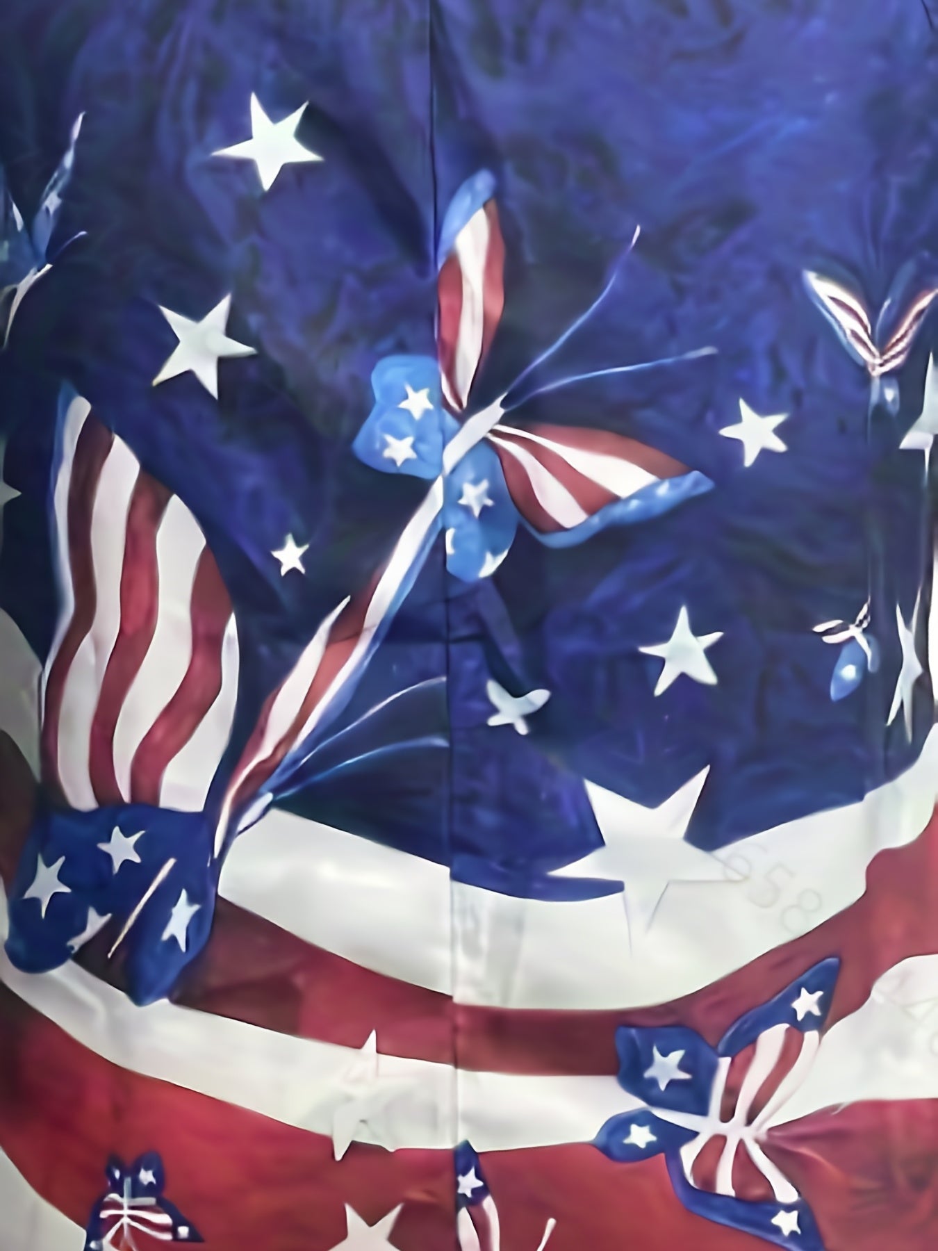 American Flag & Butterfly Print Tank Top