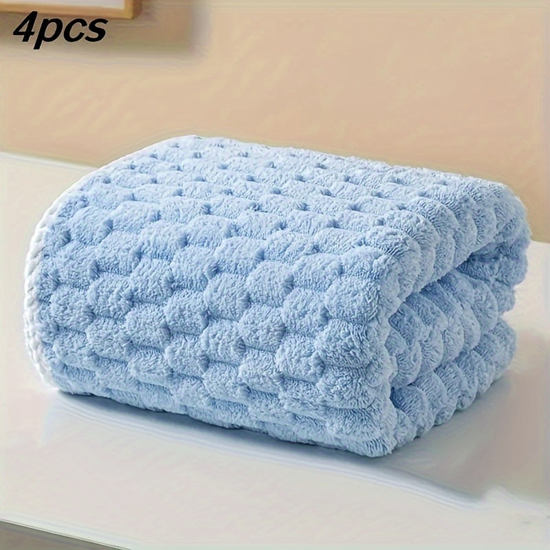 4 Pack Waffle Weave Bath Towels Quick Drying Soft Spa Gym Towels