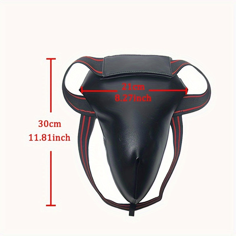 Men's Boxing Groin Protector Adjustable PU Leather Maximum Protection