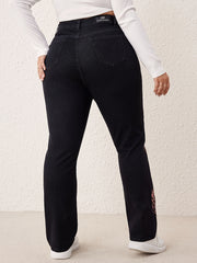 Gothic Jeans Women's High Waisted Straight Leg