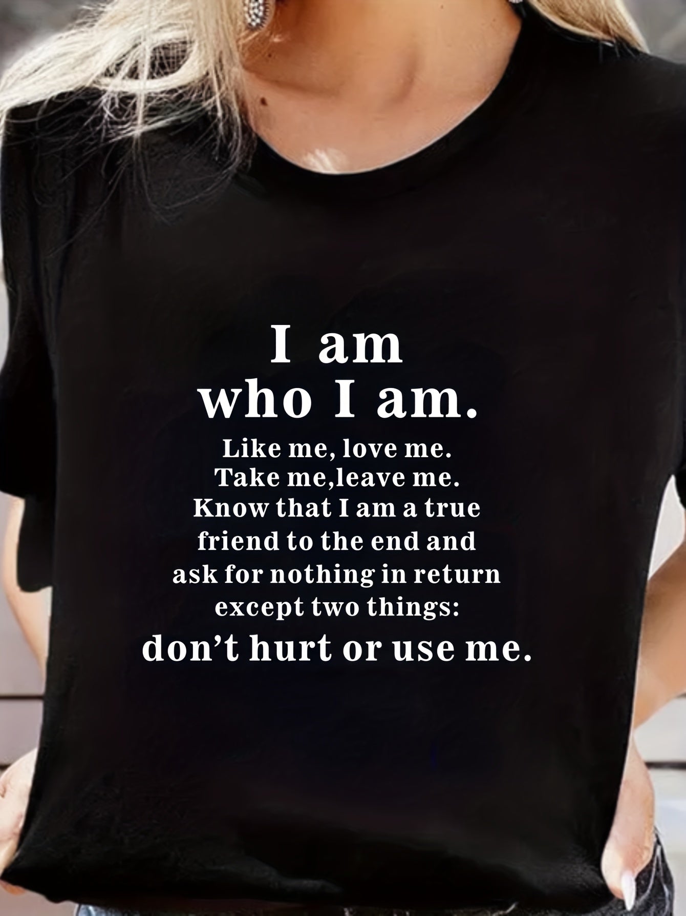 I Am Who I Am Print Short Sleeved T shirt
