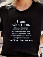 I Am Who I Am Print Short Sleeved T shirt