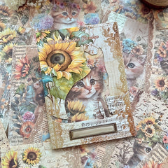30 Sheets Cat Material Paper Scrapbook Paper For Junk Journal Cardstock Paper