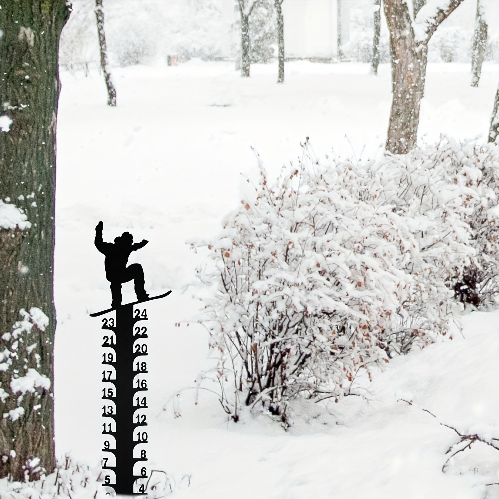 Snow Gauge Christmas Snowflake Snowfall Measuring Stick Garden Stake