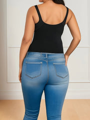 Solid V Neck Fitness Running Cami