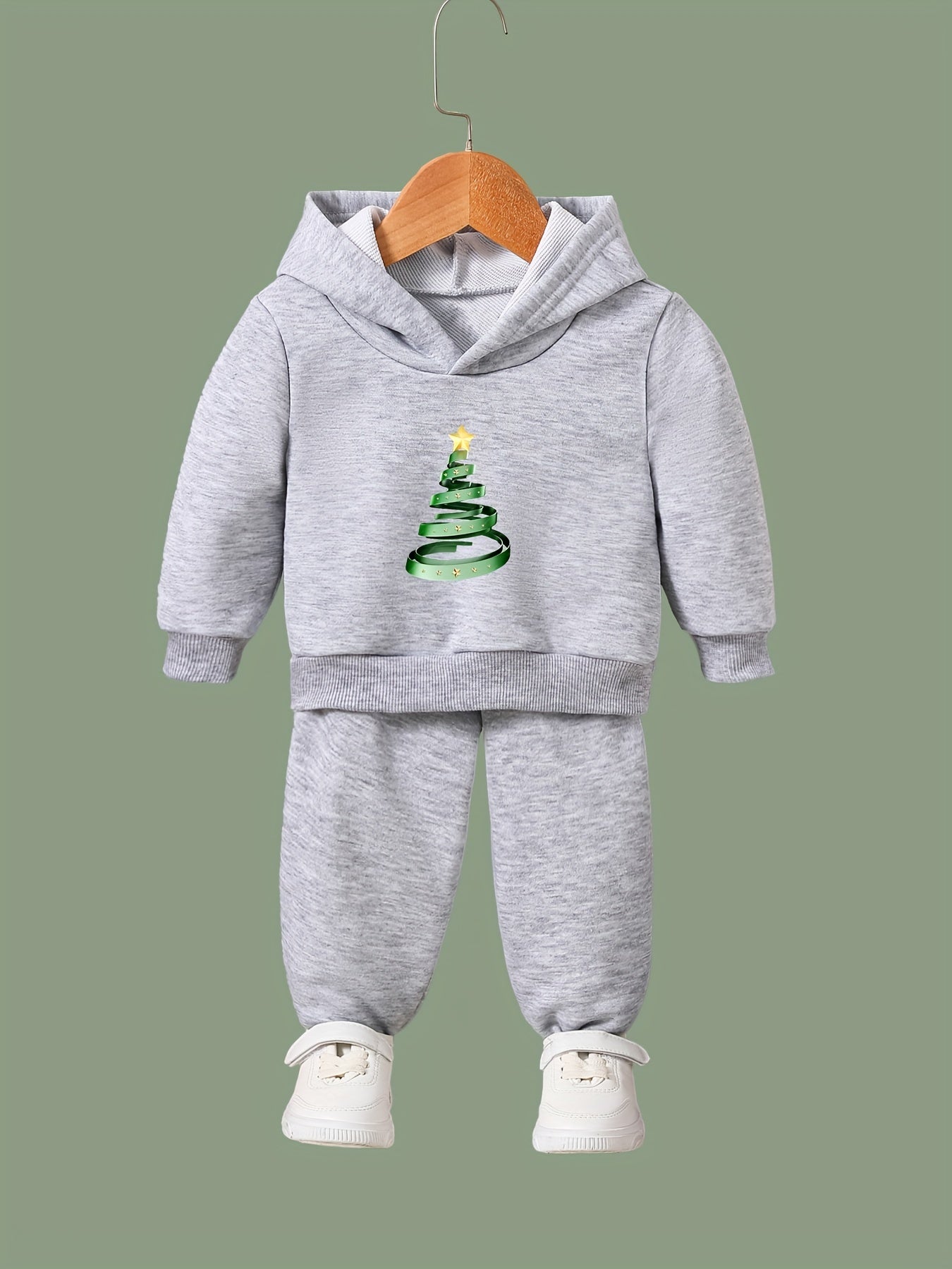 Girls 2pc Christmas Tree Hoodie & Sweatpants Set