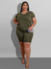 Short Sleeve Tee & Biker Shorts Set