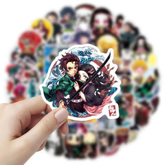 50pcs Anime Themed Waterproof Vinyl Stickers - Laptop, Skateboard, Luggage Decal