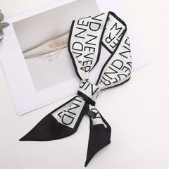 Letter Print Casual Skinny Scarf Long Hair Ribbon Neckerchief