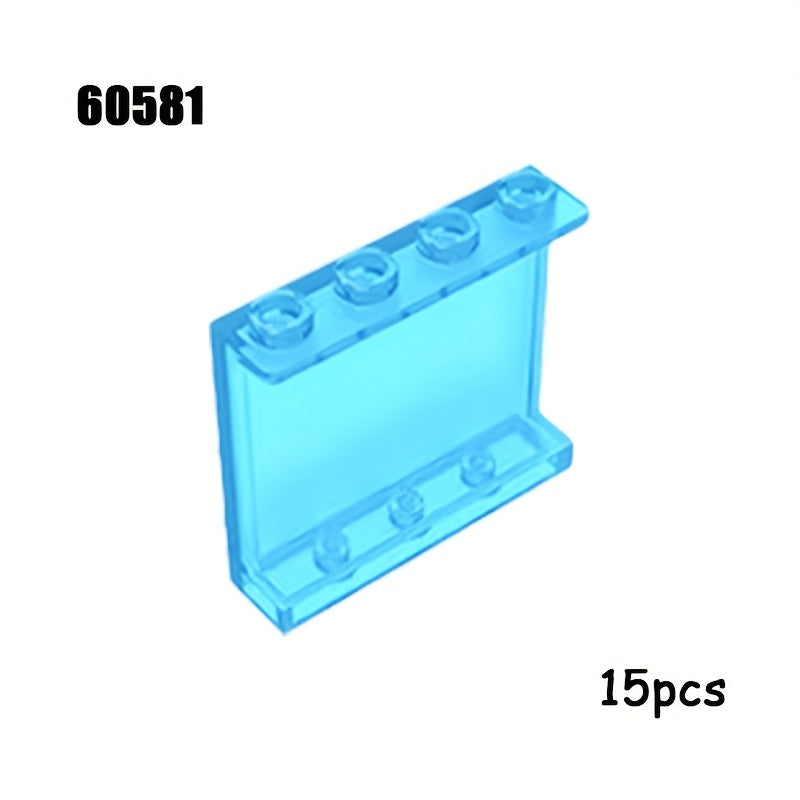15pcs Small Particle Building Blocks MOC Parts 1x4x3 Wall Panels Glass
