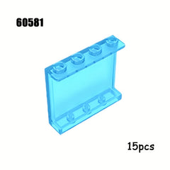 15pcs Small Particle Building Blocks MOC Parts 1x4x3 Wall Panels Glass