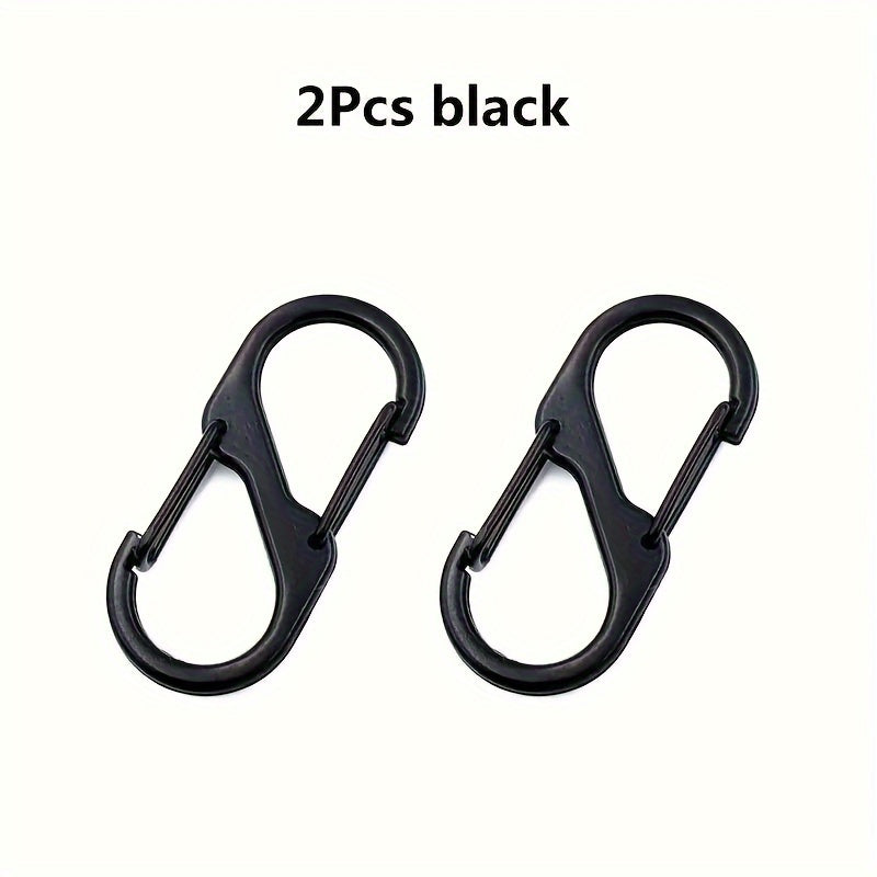 2pcs Zinc Alloy Camping Carbine Keychain S shape Anti theft Backpack Buckle