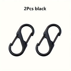 2pcs Zinc Alloy Camping Carbine Keychain S shape Anti theft Backpack Buckle