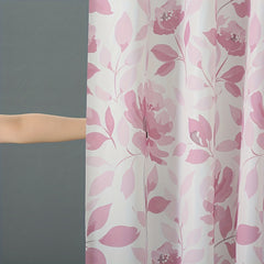 Flower Print Shower Curtain 72in Waterproof Mildew Proof Bathroom Decor