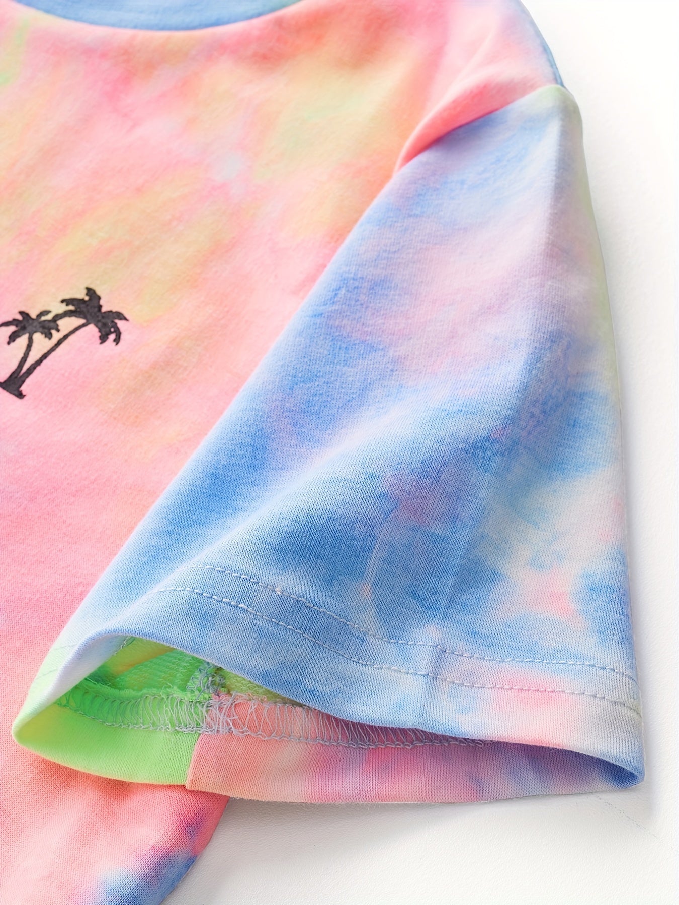 Boys Tie Dye Print Short Sleeve T Shirt & Shorts Set