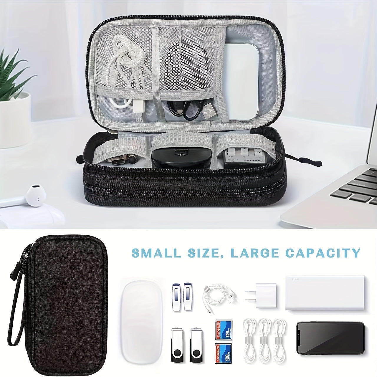Travel Cable Organizer Electronic Accessories Carrying Case Waterproof