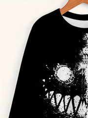 Men's Grimace Print Long Sleeve Novelty T-Shirt for Autumn
