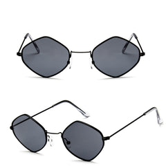 Colorful Metal Square Sunglasses with Transparent Lenses