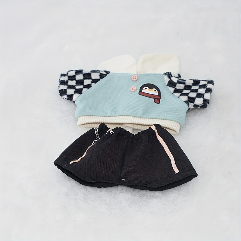 Cartoon Doll Clothes Set Top & Shorts Printed Sportswear 2 Colors for Dolls