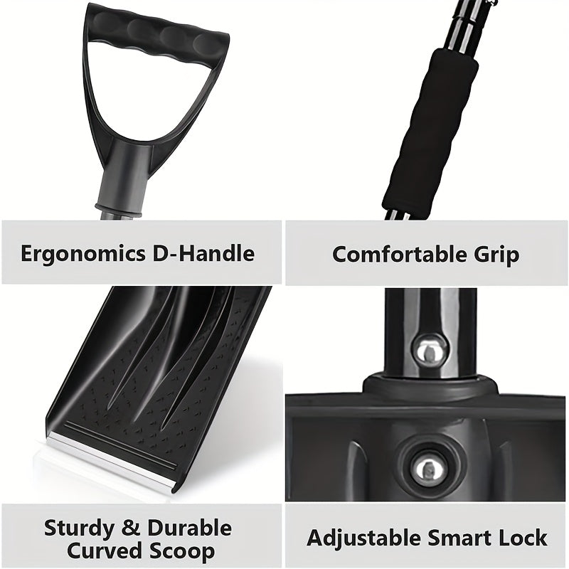 3 Piece Set Portable Snow Shovel - Foldable Winter Emergency Shovel