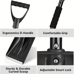 3 Piece Set Portable Snow Shovel - Foldable Winter Emergency Shovel