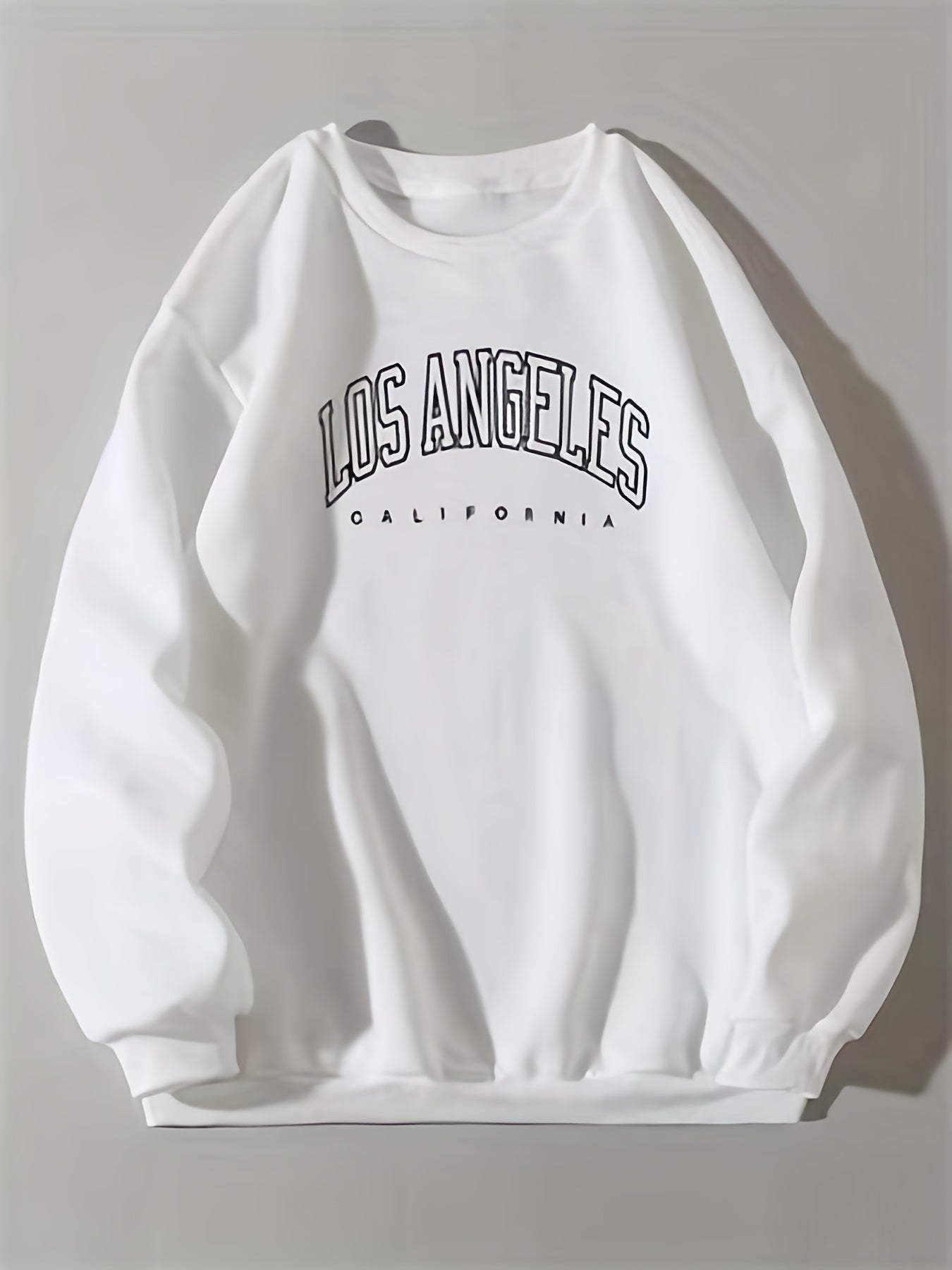 Letter Print Crew Neck Sweatshirt for Women