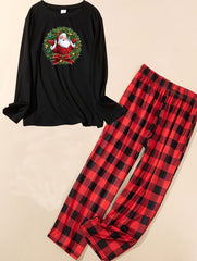 Christmas Lounge Set Women's Plus Tee & Plaid Pan