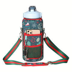 Christmas Cup Holder with Wallet Pocket - Waterproof & Insulated