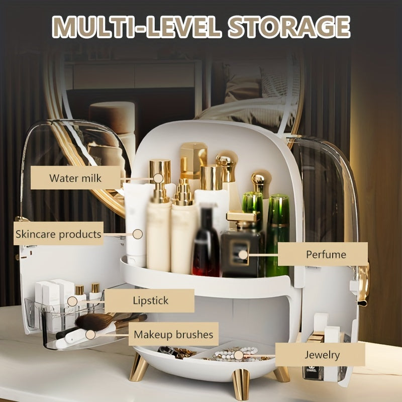 Large Dustproof Makeup Organizer Box for Vanity