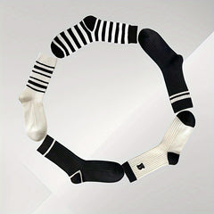 Striped Print Socks Comfy & Breathable All match Socks Women's Stockings