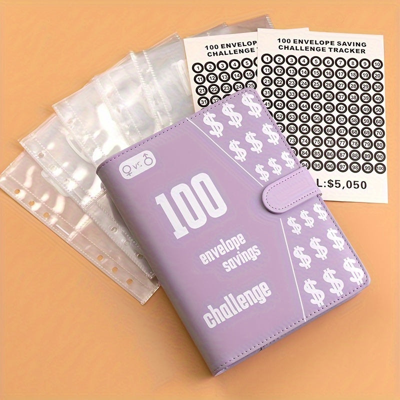 100 Envelope Challenge Binder Couple 100 Days Money Saving Journal