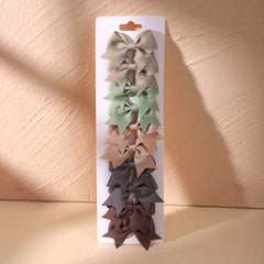 10pcs Cute Bowknot Hair Clips & Hairpins for Baby Girls