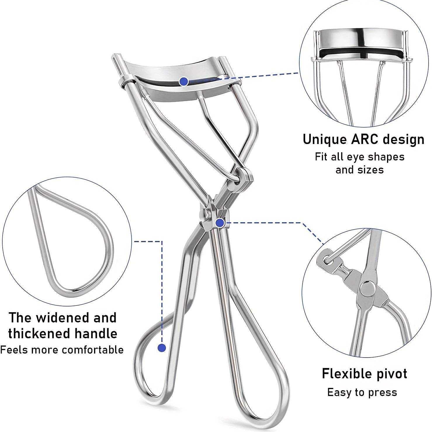 Professional Eyelash Curler Kit with 10 Replacement Pads