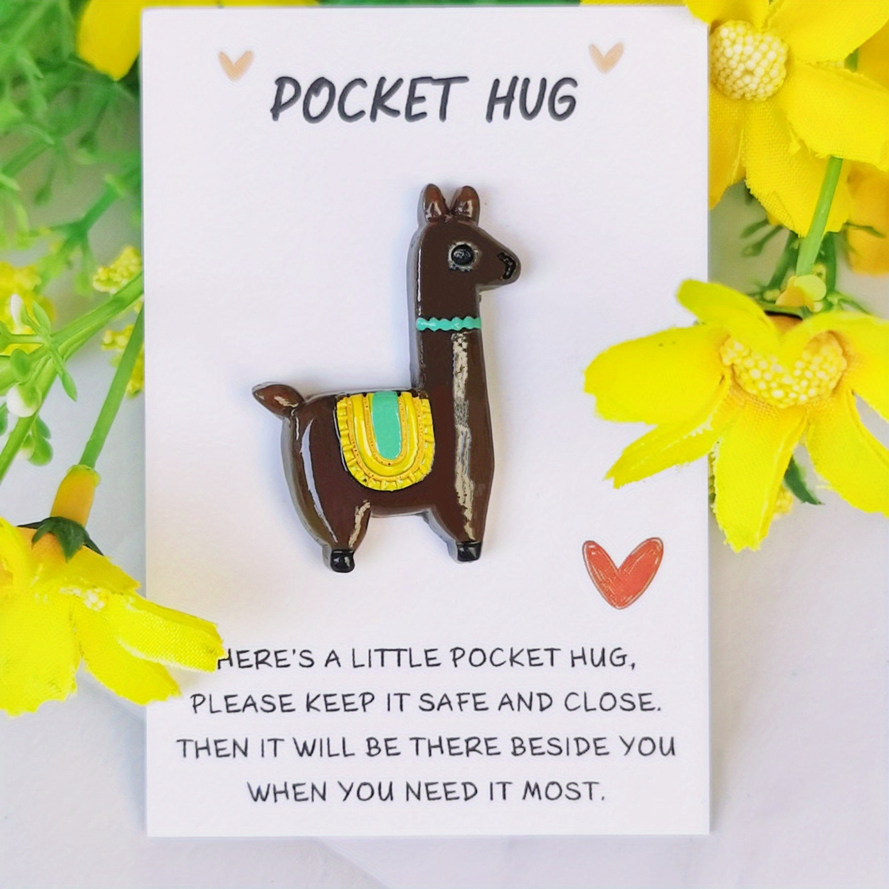 Llama Pocket Hug Card Encouraging Mini Gift Special Birthday Present